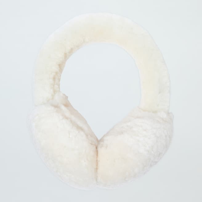 N°· Eleven Cream Shearling Fur Out Earmuffs