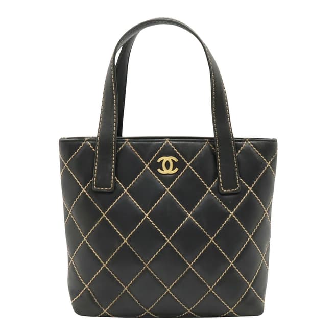 Vintage Chanel Black Chanel Wild Stitch Tote Bag