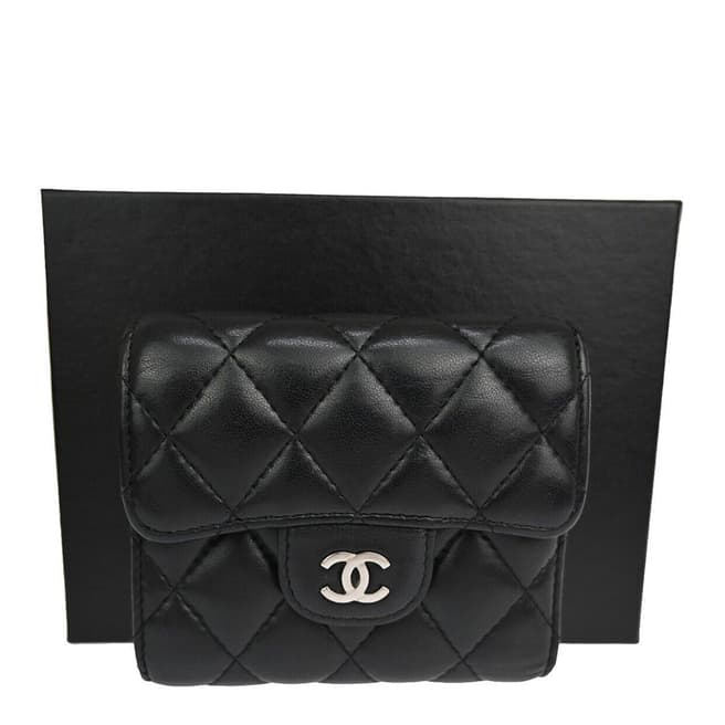Vintage Chanel Black Chanel Classic Flap Wallet 