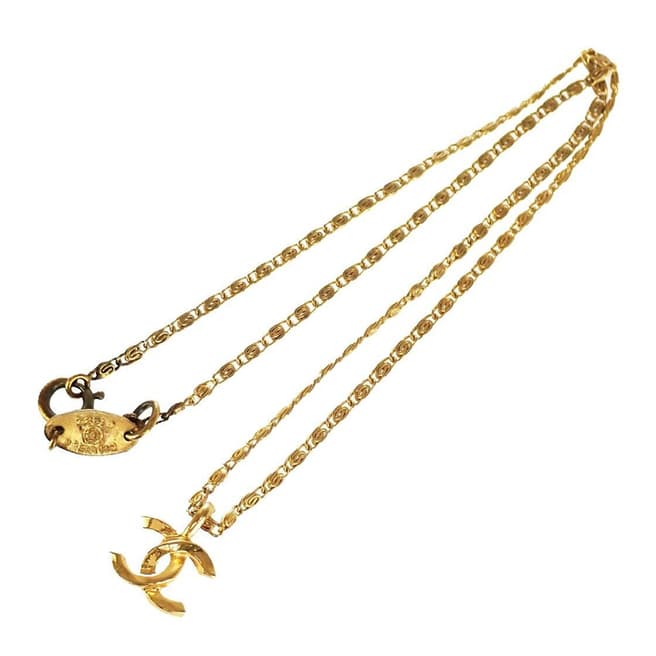 Vintage Chanel Gold Chanel Coco Mark Necklace  - AB