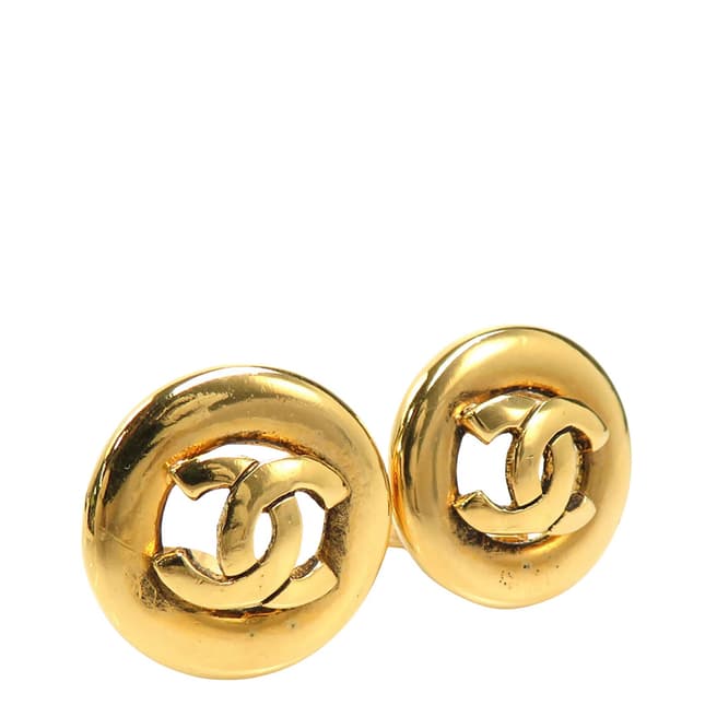 Vintage Chanel Gold Chanel Coco Mark Earring 