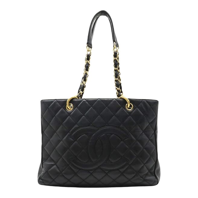 Vintage Chanel Black Chanel Grand Shopping Shoulder Bag