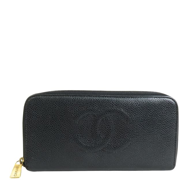 Vintage Chanel Black Chanel Logo Cc Wallet 