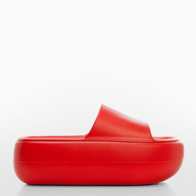 Mango Red Maxi Puffer Platform Sandals