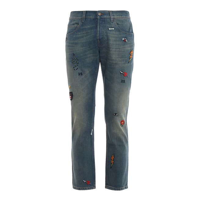 Gucci Gucci Tapered Jeans With Symbols