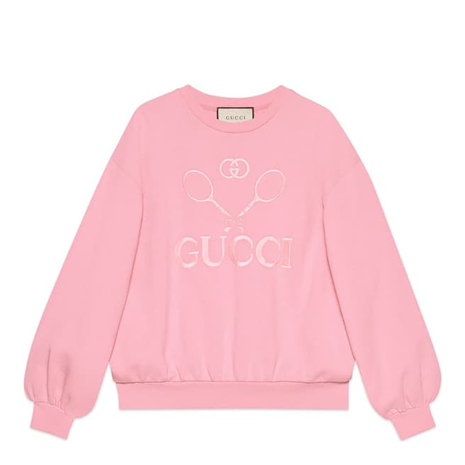 Gucci Gucci Tennis Embroidered Jersey Sweatshirt