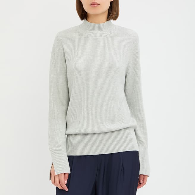 Reiss Grey Glory High Neck Cashmere Blend Jumper