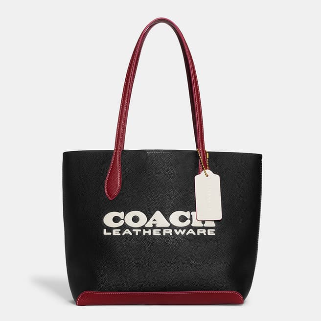 Coach Black Multi Colorblock Leather Kia Tote