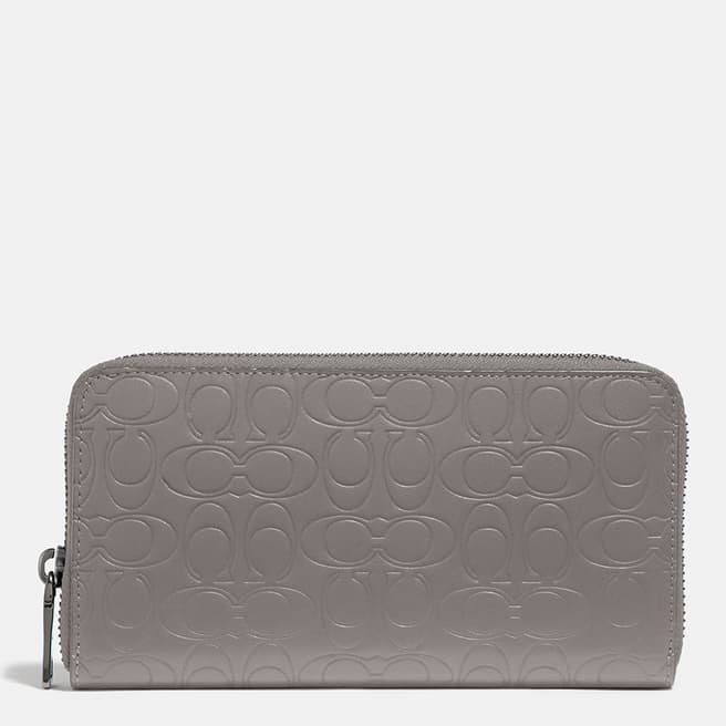 Coach Heather Grey Accordion Wallet In Signature Leather