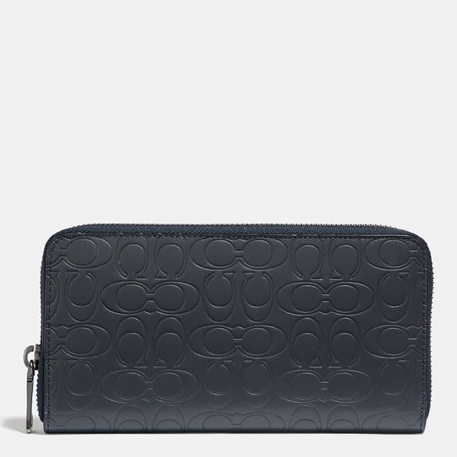 Coach Navy Midnight Accordion Wallet In Signature Leather