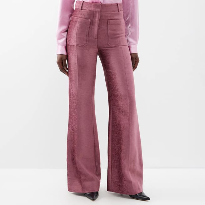 Victoria Beckham Blush Alina Wide Leg Trouser