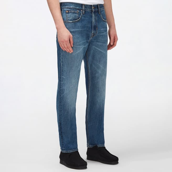 7 For All Mankind Blue Cooper Straight Stretch Jeans