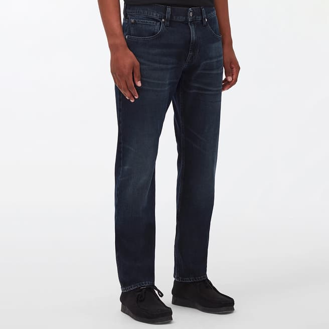 7 For All Mankind Black Straight Stretch Jeans