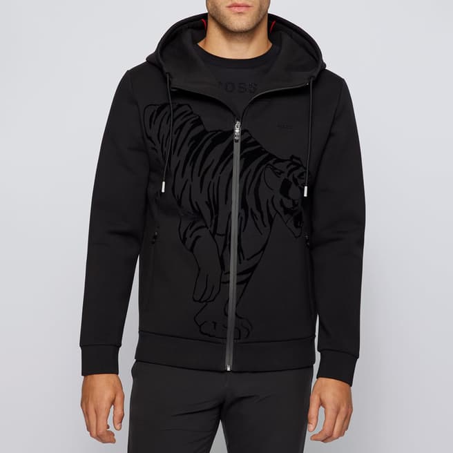 BOSS Black Selux Tiger Cotton Blend Zipped Hoodie