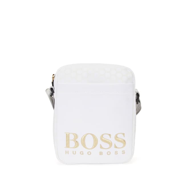 BOSS White Hegon Mini Cross Body Bag