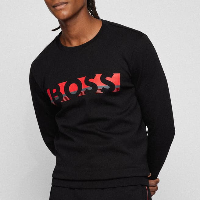 BOSS Black Salbo Printed Cotton Blend Sweatshirt