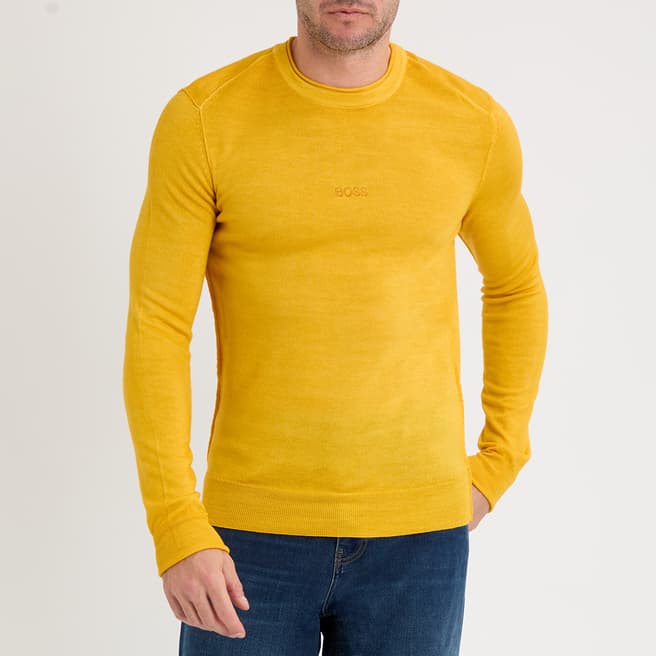 BOSS Yellow Kosten Wool Jumper