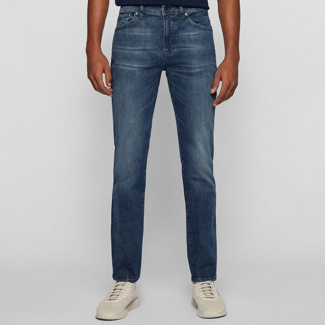 BOSS Blue Wash Maine Stretch Jeans