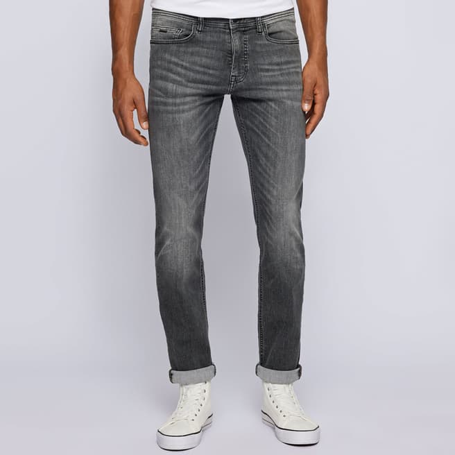 BOSS Washed Grey Delaware Slim Stretch Jeans