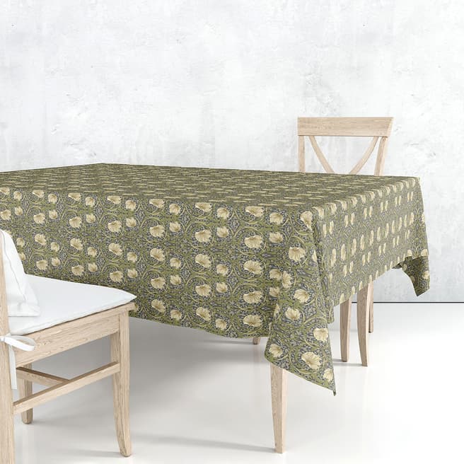 William Morris Charcoal Pimpernel AcrylicRectangle Tablecloth 132x178cm