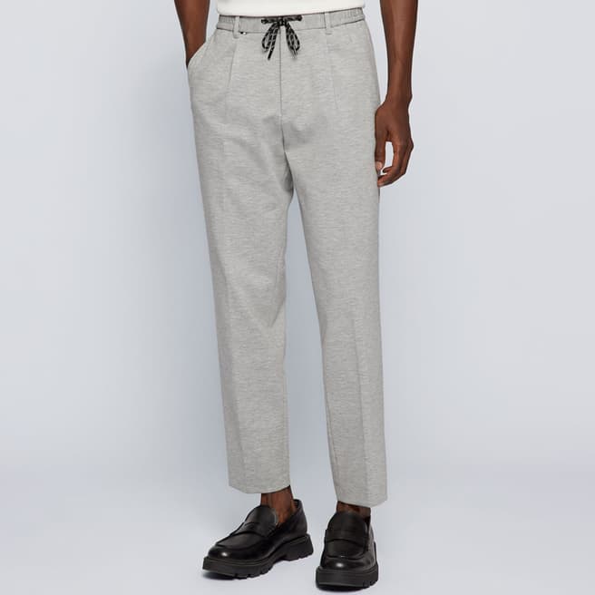 BOSS Grey Perin Cropped Trousers