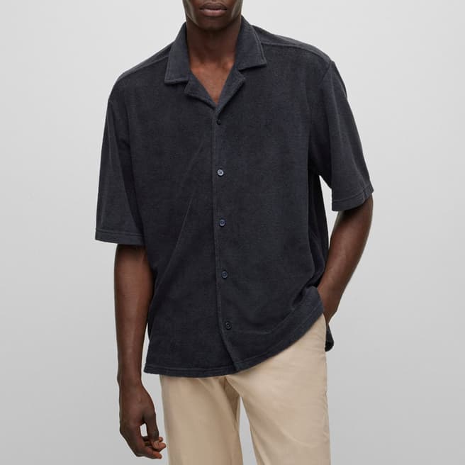 BOSS Black Lars Textured Cotton Blend Shirt