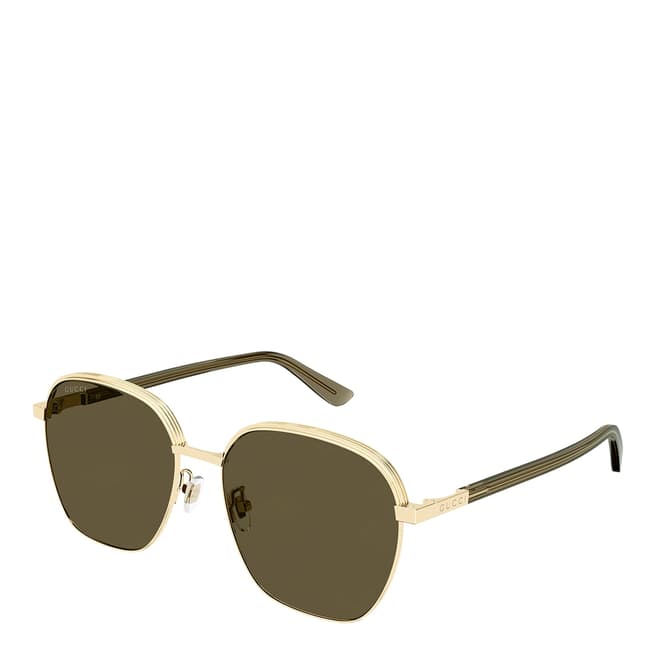 Gucci Mens Gucci Gold Sunglasses 58mm