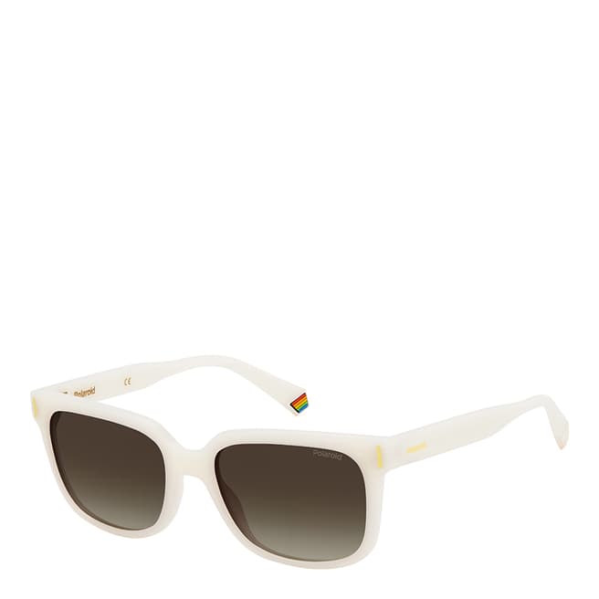 Polaroid White Rectangular Sunglasses 54mm