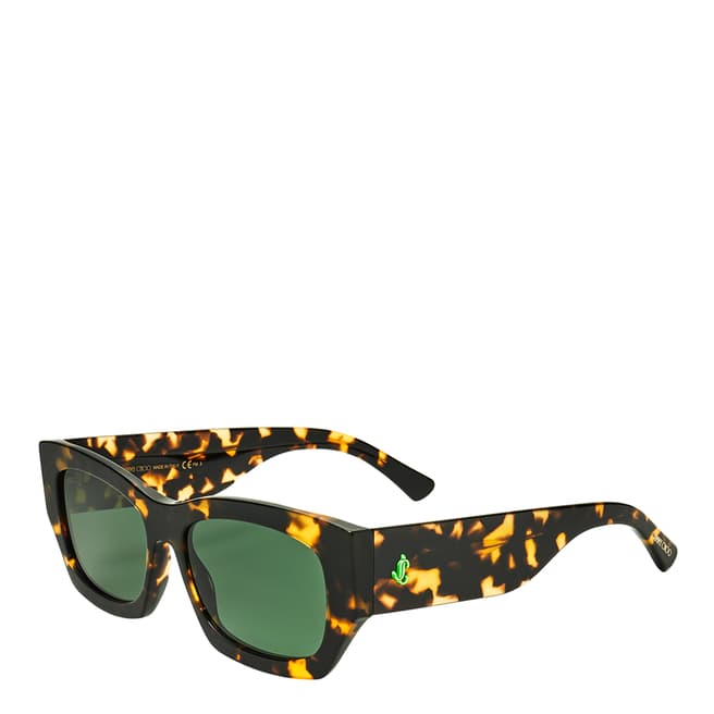 Jimmy Choo Tortoiseshell Thick Rimmed Rectangular Sunglasses 56mm