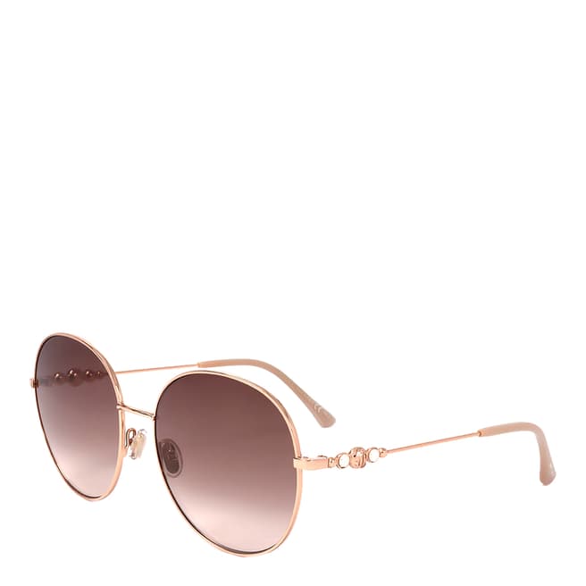 Jimmy Choo Pink Lense Gold Round Sunglasses 60mm