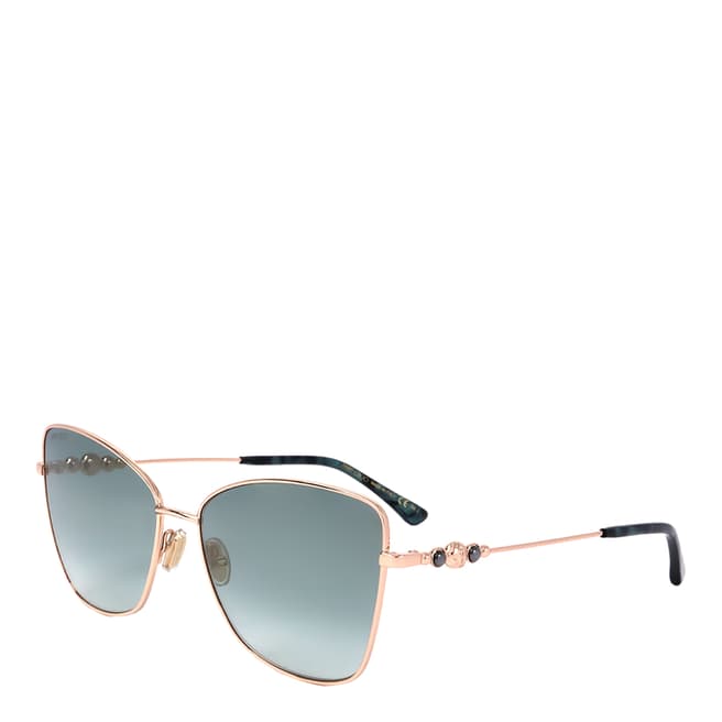 Jimmy Choo Gold Copper Cateye Sunglasses 59mm