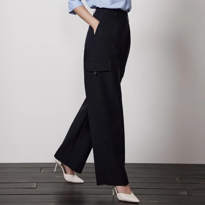 Mint Velvet Navy Cargo Trousers