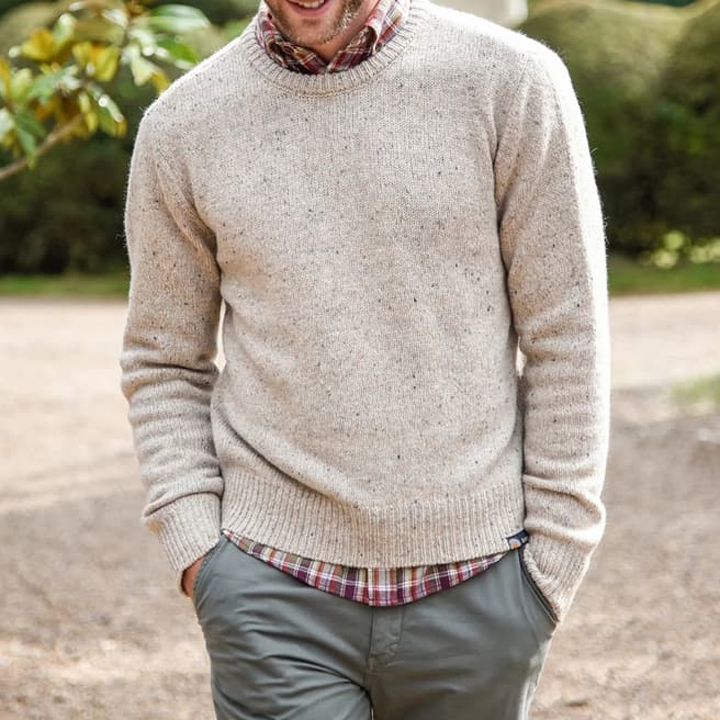 Burgs Cream Mornick Wool Blend Jumper