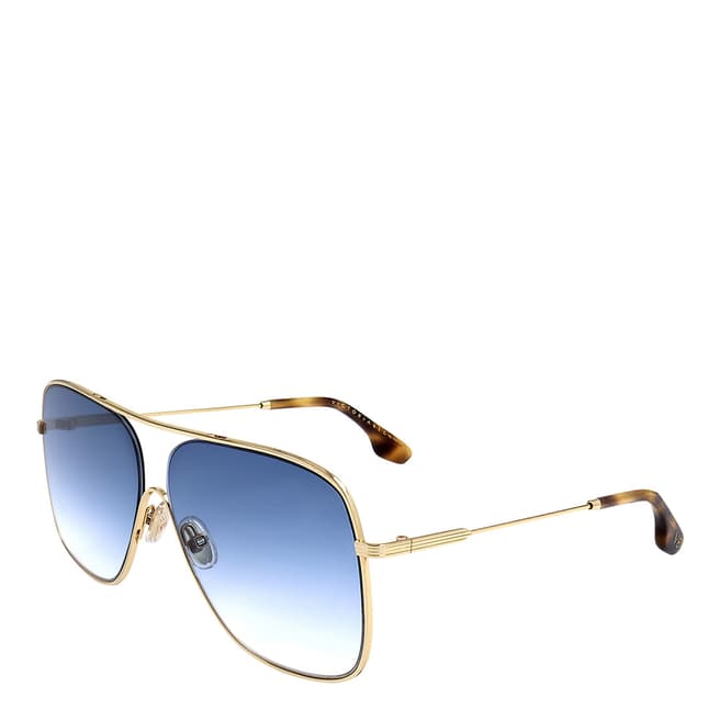 Victoria Beckham Gold, Teal Aviator Sunglasses 61mm