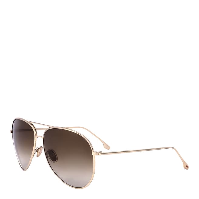 Victoria Beckham Gold, Khaki Aviator Sunglasses 62mm