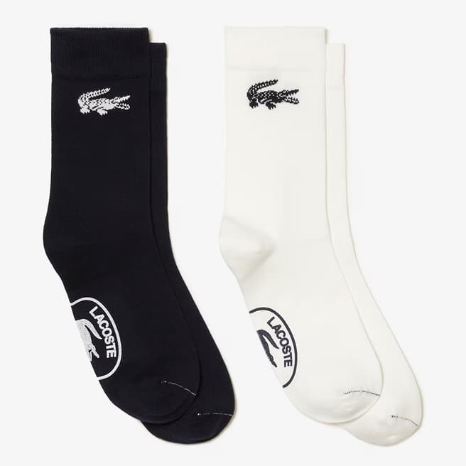 Lacoste 2-Pack Navy/White Cotton Blend Socks