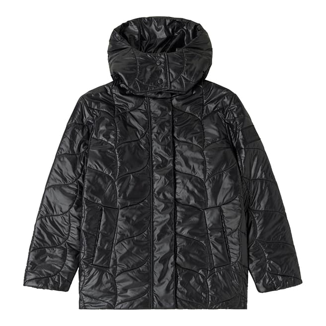 Mulberry Black Softie Quilted Hooded Puffer Jacket