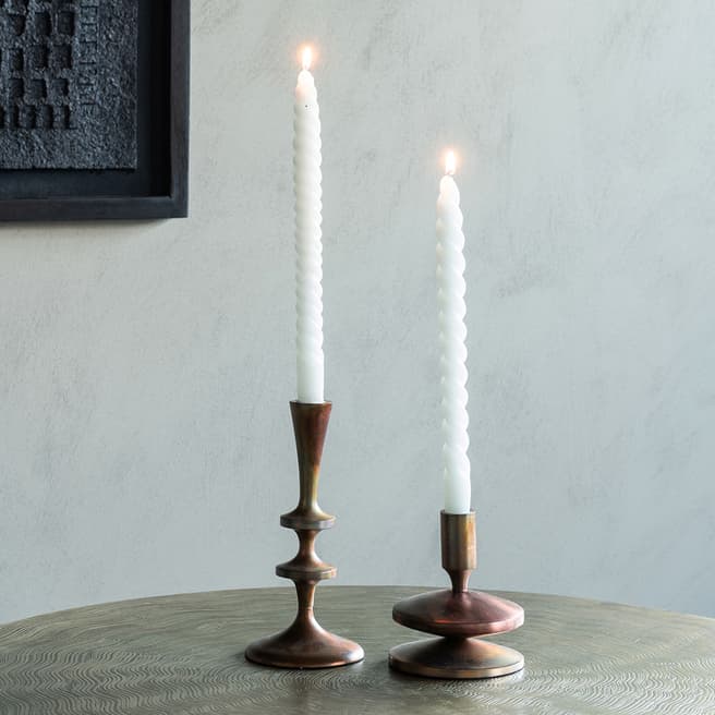 The Libra Company Copper Effect Candle Stick 14cm