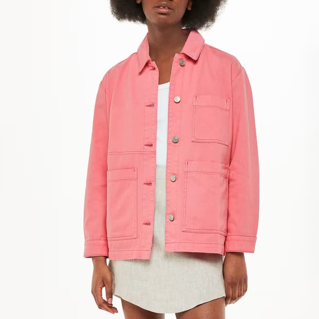 WHISTLES Pink Sylvia Cotton Jacket