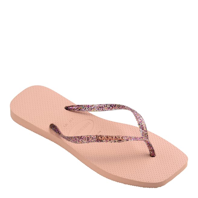 Havaianas Women Pink Metallic Square Flip Flop