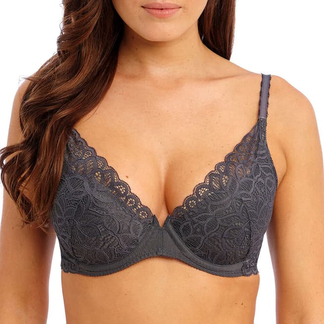 Wacoal Dark Grey  Raffine Uw Plunge Bra