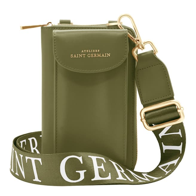 Ateliers Saint Germain Khaki Wallet Smartphone Crossbody Bag