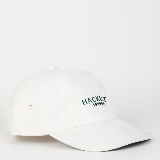 Hackett London White Embroidered Logo Cotton Cap