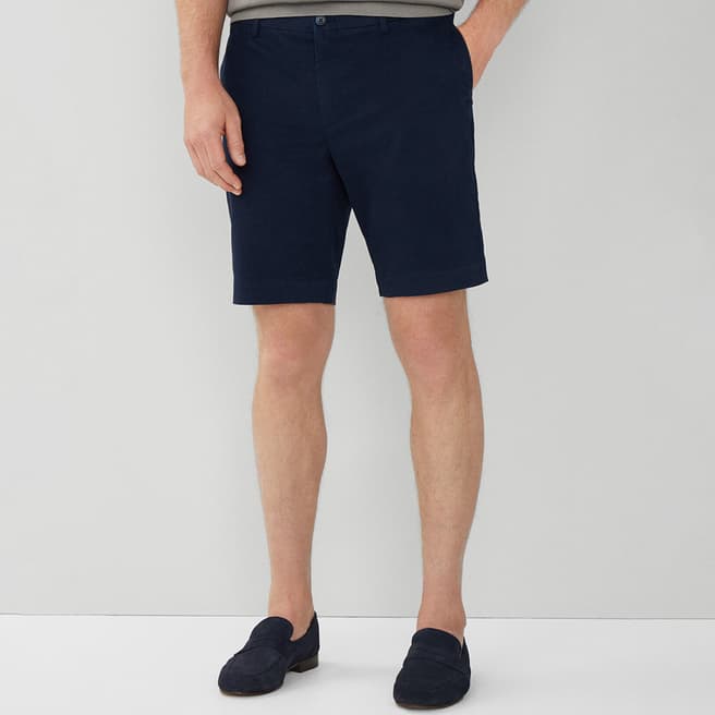 Hackett London Navy Slim Fit Kensington Cotton Shorts