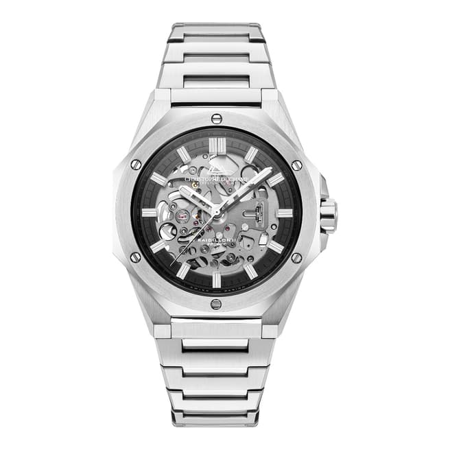 Christophe-Duchamp Men's Silver Raidillon Skeleton II Automatic Watch 41mm