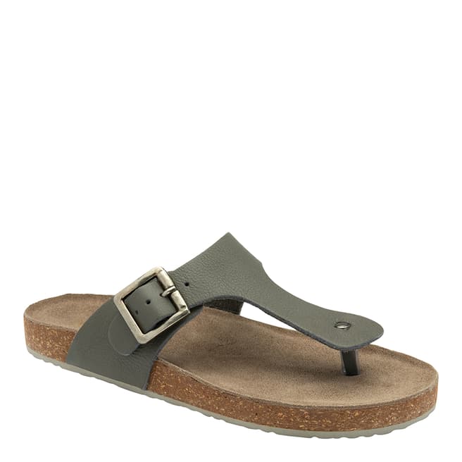 Ravel Grey Barran Leather Flat Sandals