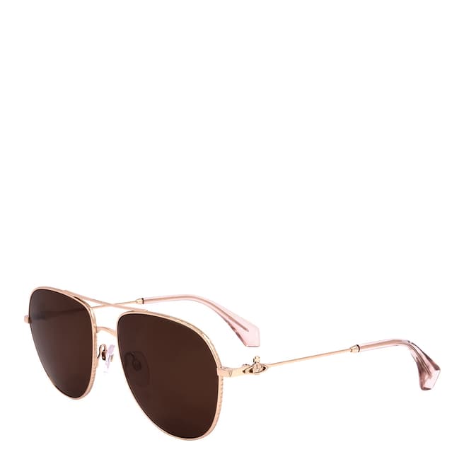 Vivienne Westwood Light Gold Aviator Sunglasses 56mm