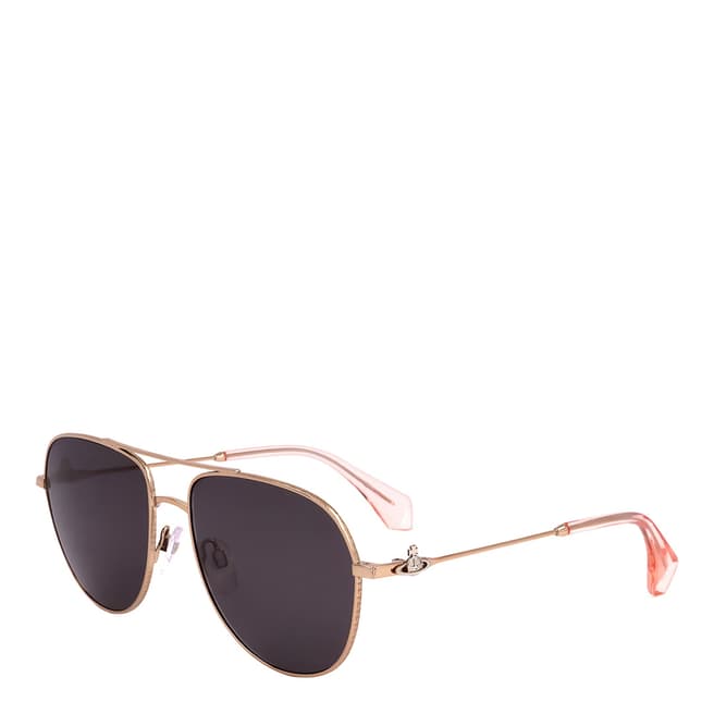 Vivienne Westwood Rose Gold Aviator Sunglasses 56mm