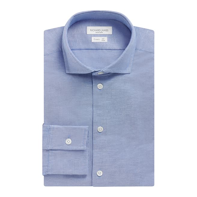 Richard James Savile Row Chambray Cotton Regular Fit Shirt