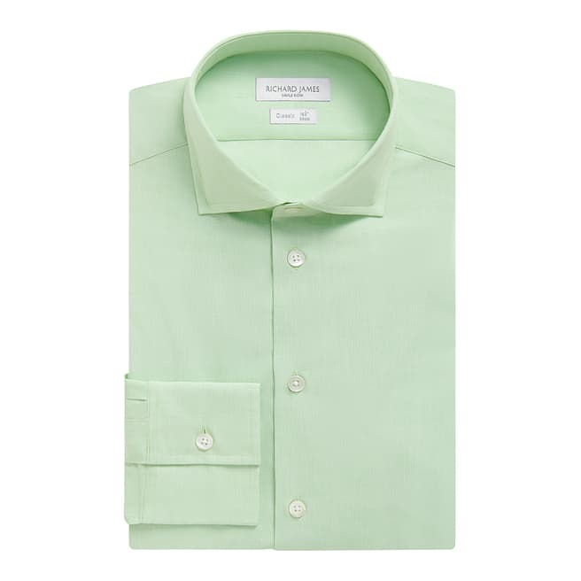Richard James Savile Row Green Cotton Regular Fit Shirt